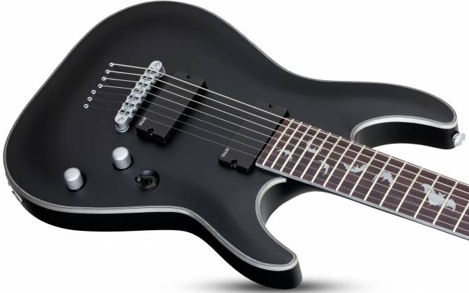 Guitare électrique Schecter 1185SHC Damien Platinum 7 cordes pour droitier - Noir satiné