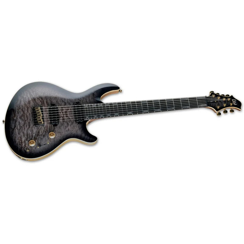 ESP Guitars - Guitare électrique 7 cordes JR-7 Javier Reyes Signature avec étui - Faded Blue Sunburst