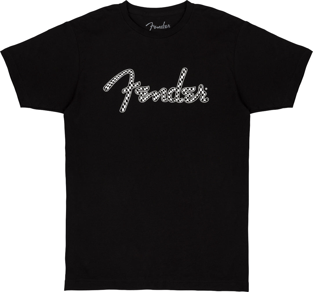 T-shirt Fender Spaghetti Wavy Checker Logo, Noir, Taille M