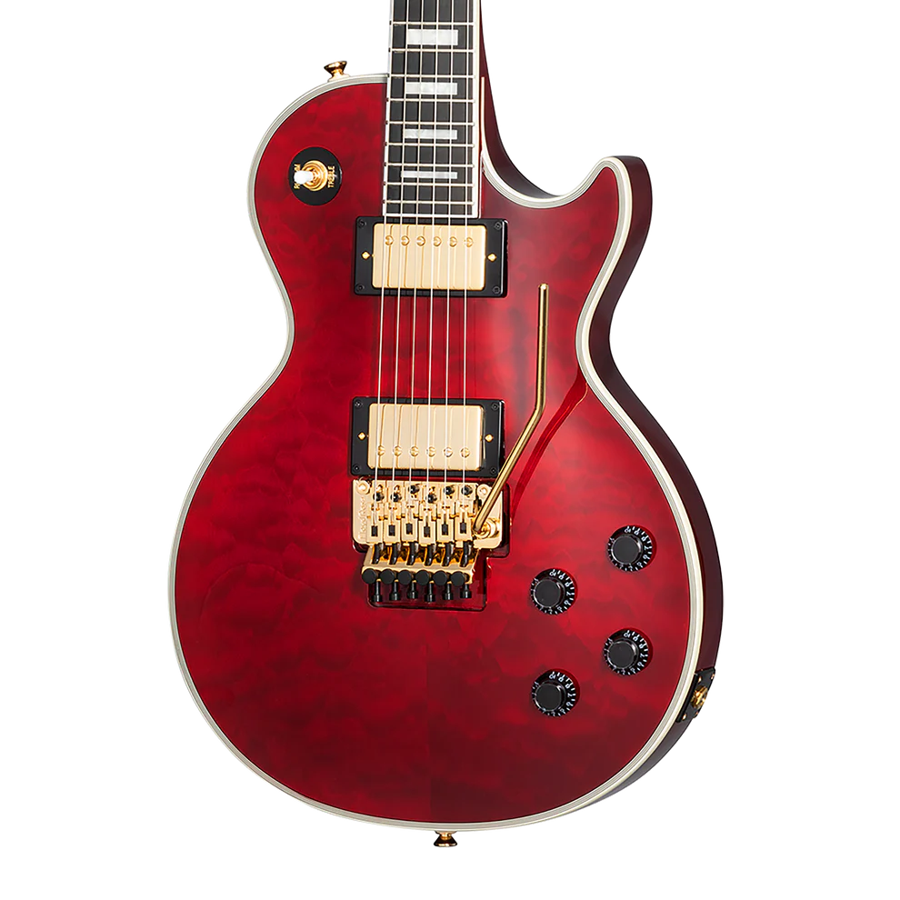 Epiphone - Alex Lifeson Les Paul Axcess Quilt - Rouge Rubis avec Étui Rigide