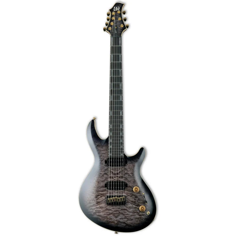 ESP Guitars - Guitare électrique 7 cordes JR-7 Javier Reyes Signature avec étui - Faded Blue Sunburst