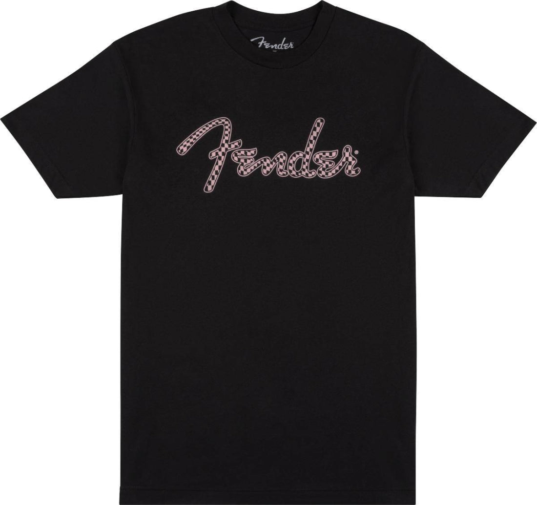 T-shirt Fender Spaghetti Logo à damier ondulé, damier rose - Taille M 919-2412-406