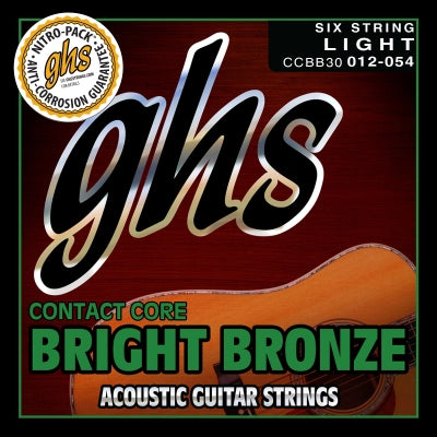 Cordes GHS - Cordes pour guitare acoustique Contact Core Bronze brillant - Légères