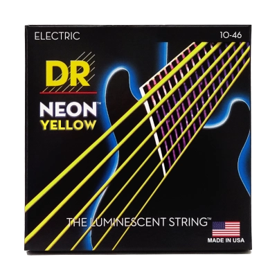 DR Strings - Neon Yellow Electric Guitar Strings - Medium 10-46
