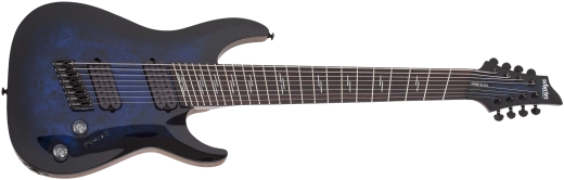 Schecter - Guitare électrique multi-échelle 8 cordes Omen Elite-8 - Bleu éclatant transparent