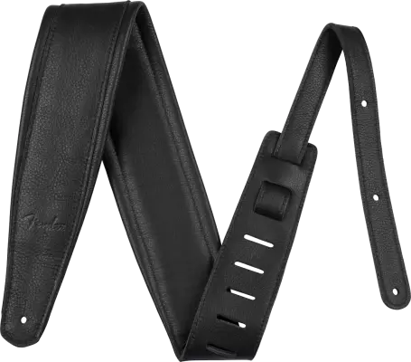 Sangle en cuir premium Fender - 3,5 pouces - Noire