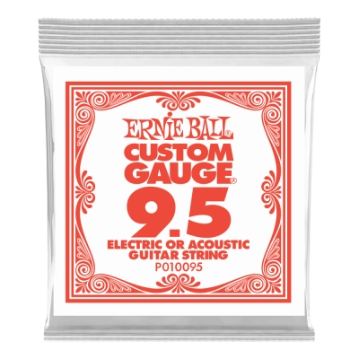 Cordes Ernie Ball en acier brut pour guitare électrique ou acoustique - .0095