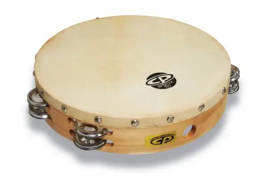 Percussions latines - Tambourin double rangée CP 10 pouces avec peau - Acier