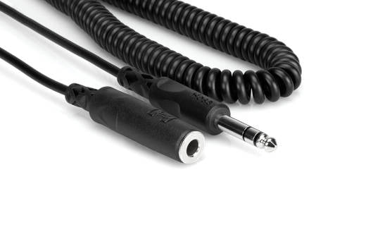 Hosa - Headphone Extension Cable, 1/4 inch TRS to 1/4 inch TRS, Coiled Cable