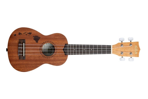 Kala - Satin Mahogany Soprano Ukulele with Hawaiian Islands