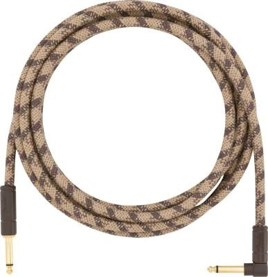 Fender - 10 Angled Festival Instrument Cable - Pure Hemp, Brown Stripe
