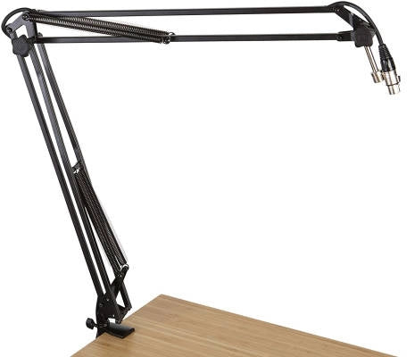 Gator - Pied de micro de bureau avec perche pour diffusion/podcast et entrée XLR fixe