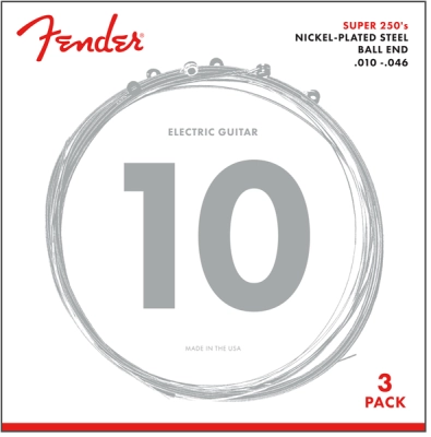Fender - Super 250R NPS Ball End Strings - 10-046, 3-Pack
