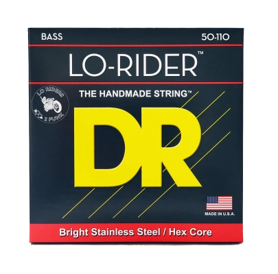DR Strings - Cordes pour basse Lo-Rider Hex Core en acier inoxydable - Gros calibre (50-110)