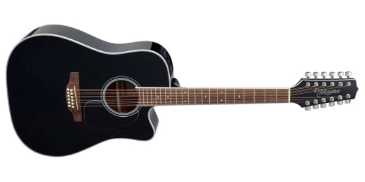 Takamine - GD38CE BLK Dreadnought Table en épicéa massif/acajou 12 cordes électro-acoustique avec housse