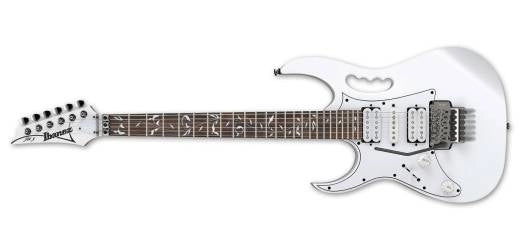 Guitare électrique Ibanez JEM Junior Signature Steve Vai avec incrustations de vigne - Gaucher - Blanc