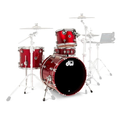 Drum Workshop - DWe 4-Piece Shell Pack (20,12,14,SD) - Black Cherry Metallic