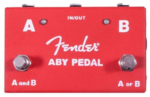 Pédale Fender ABY à 2 commutateurs - Rouge