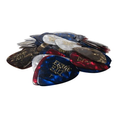 Ernie Ball - Médiators fins nacrés de couleurs assorties - Lot de 144