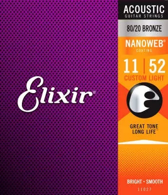 Cordes Elixir - Cordes acoustiques légères personnalisées Nano Web 11-52