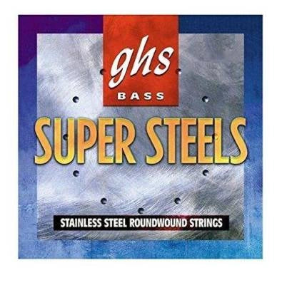 Cordes GHS - Jeu de 5 cordes pour basse Super Steels - Medium Light (enroulement 36,5)