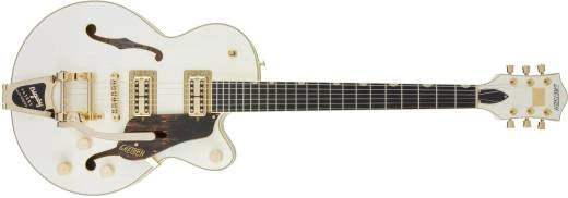 Guitares Gretsch - G6659TG Players Edition Broadkaster Jr. Center Block Single Cut avec Bigsby à cordes traversantes et accastillage doré, touche en ébène - Blanc vintage