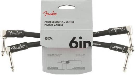Professional Instrument Cable 2-Pack, Angle/Angle, 6'', Black