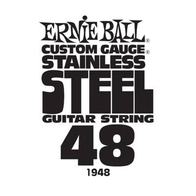 Corde de guitare simple Ernie Ball en acier inoxydable, calibre personnalisé - .048
