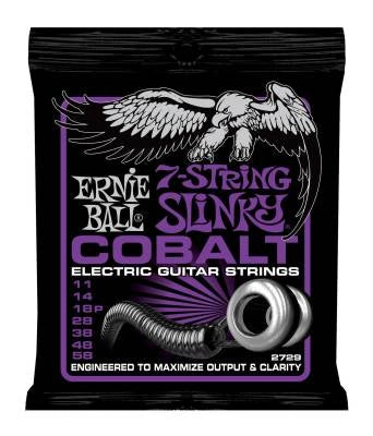 Cordes de guitare Ernie Ball Cobalt Slinky 7 cordes - Puissance .011-.056