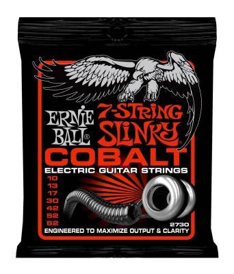 Cordes de guitare Ernie Ball Cobalt 7 cordes - Fine Top Heavy Bottom .010-.062