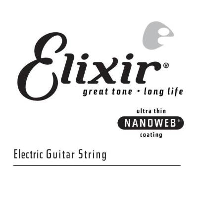 Cordes Elixir - Corde simple pour guitare électrique avec revêtement NANOWEB, .038
