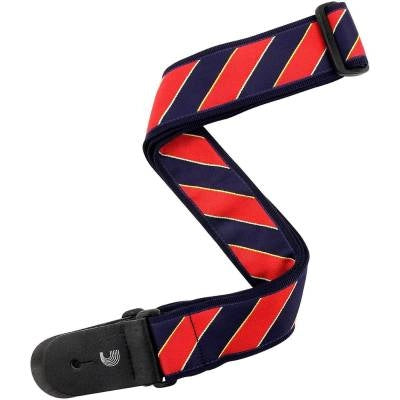 DAddario - 2 Guitar Strap, Tie Stripes - Blue & Red
