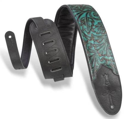 Levys - 3 Sundance Line Leather Guitar Strap - Palm Jade