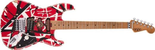 EVH - EVH Striped Series Frankie, touche en érable - Relic rouge/blanc/noir
