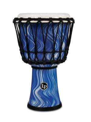 Percussions latines - Djembé circulaire de 18 cm à cordes accordées, peau à justesse parfaite - Marbre bleu