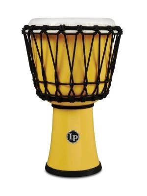 Percussions latines - Djembé circulaire de 18 cm (7 pouces) à accordage par corde et peau à justesse parfaite - Jaune