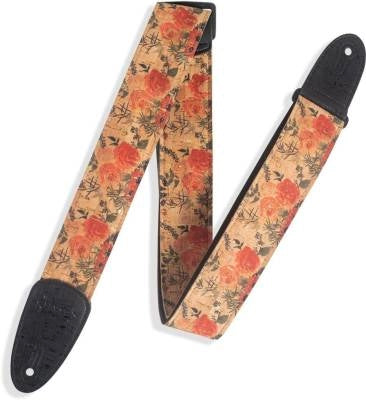 Levys - 2 Natural Cork Guitar Strap - Wildflower