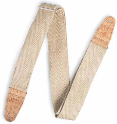 Levys - 2 Hemp Guitar Strap with Natural Cork Ends - Natural