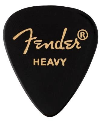 Fender - Médiators en celluloïd forme 351, lot de 12, épais - Noir