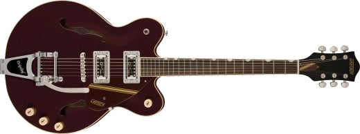 Guitares Gretsch - G2604T Édition limitée Streamliner Rally II Center Block avec Bigsby, touche en laurier - Bicolore Oxblood/Noyer teinté