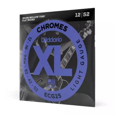 D'Addario - ECG25 Chromes à bobine plate LIGHT 12-52