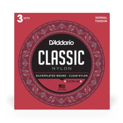 DAddario - Classic Nylon Guitar Strings, Normal Tension - 3 Sets