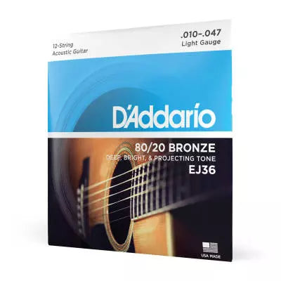 DAddario - EJ36 - 80/20 Bronze 12-String 10-47