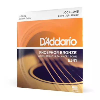 DAddario - EJ41 - Phosphor Bronze 12-String Extra Light 09-45