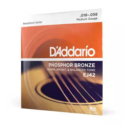 DAddario - EJ42 - Guitare resphonique en bronze phosphoreux 16-56