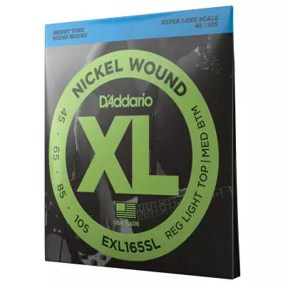 DAddario - EXL165SL - Filetage rond nickelé, diapason super long 45-105