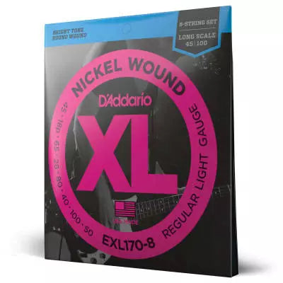 DAddario - EXL170-8 - Guitare 8 cordes nickel à fil rond, diapason long 18-100