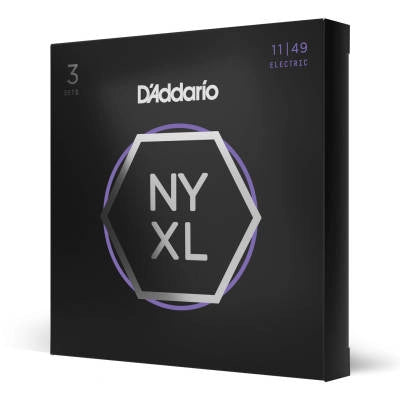 DAddario - NYXL1149 Cordes pour guitare électrique nickelées, médium, 11-49, lot de 3