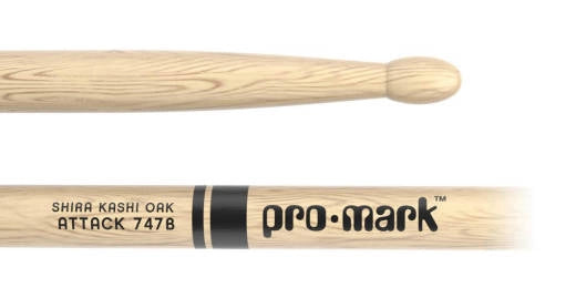 Promark - Baguettes de batterie Shira Kashi Oak 747B Super Rock à embout en bois