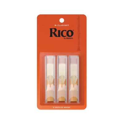 Anches de clarinette en si bémol RICO de D'Addario, force 3.0, paquet de 3